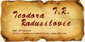 Teodora Radusilović vizit kartica